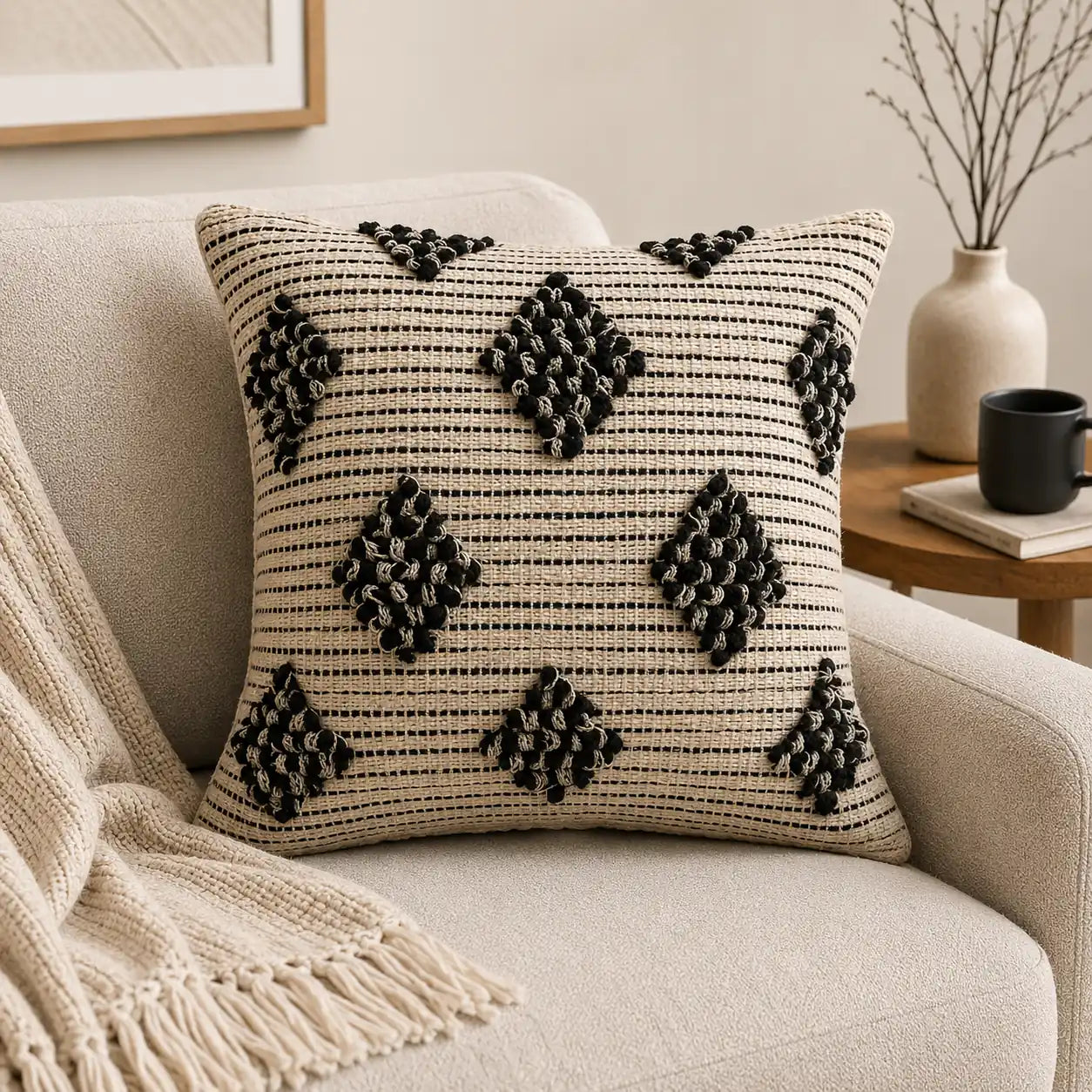 Salt & pepper weave - Premium Cushion Cover