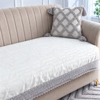 Blue Mist Jacquard Sofa Cover