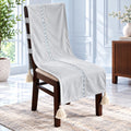 Platinum Grey Velvet Touc Chair Cover with Tassels