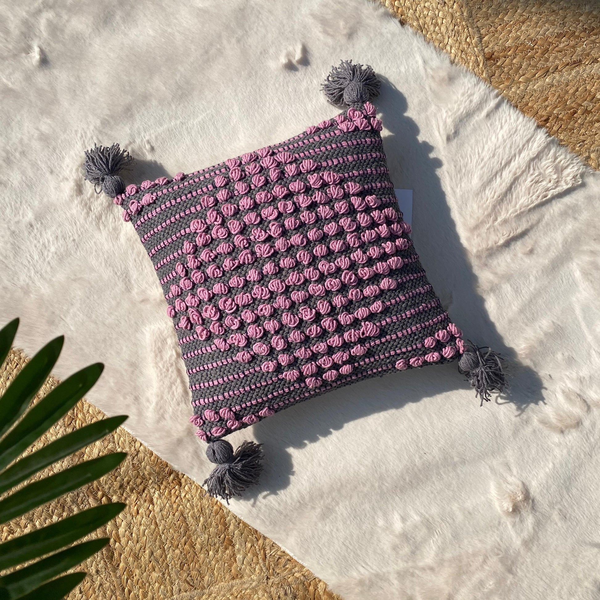 Export House Cotton Boho Cushion Cover -  Size:30cm x 30cm (12" x 12")