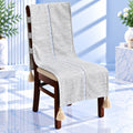 Dove Grey Jacquard Chair Cover Tassels