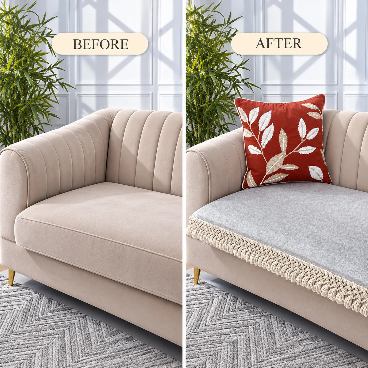 Sofa Cover with tassels