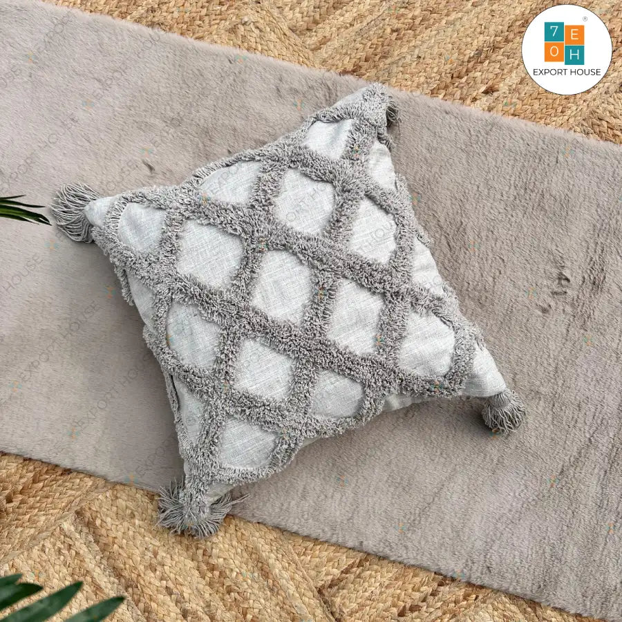 Cotton Tufted Cushion Cover, 40cm X 40cm (16" X 16")