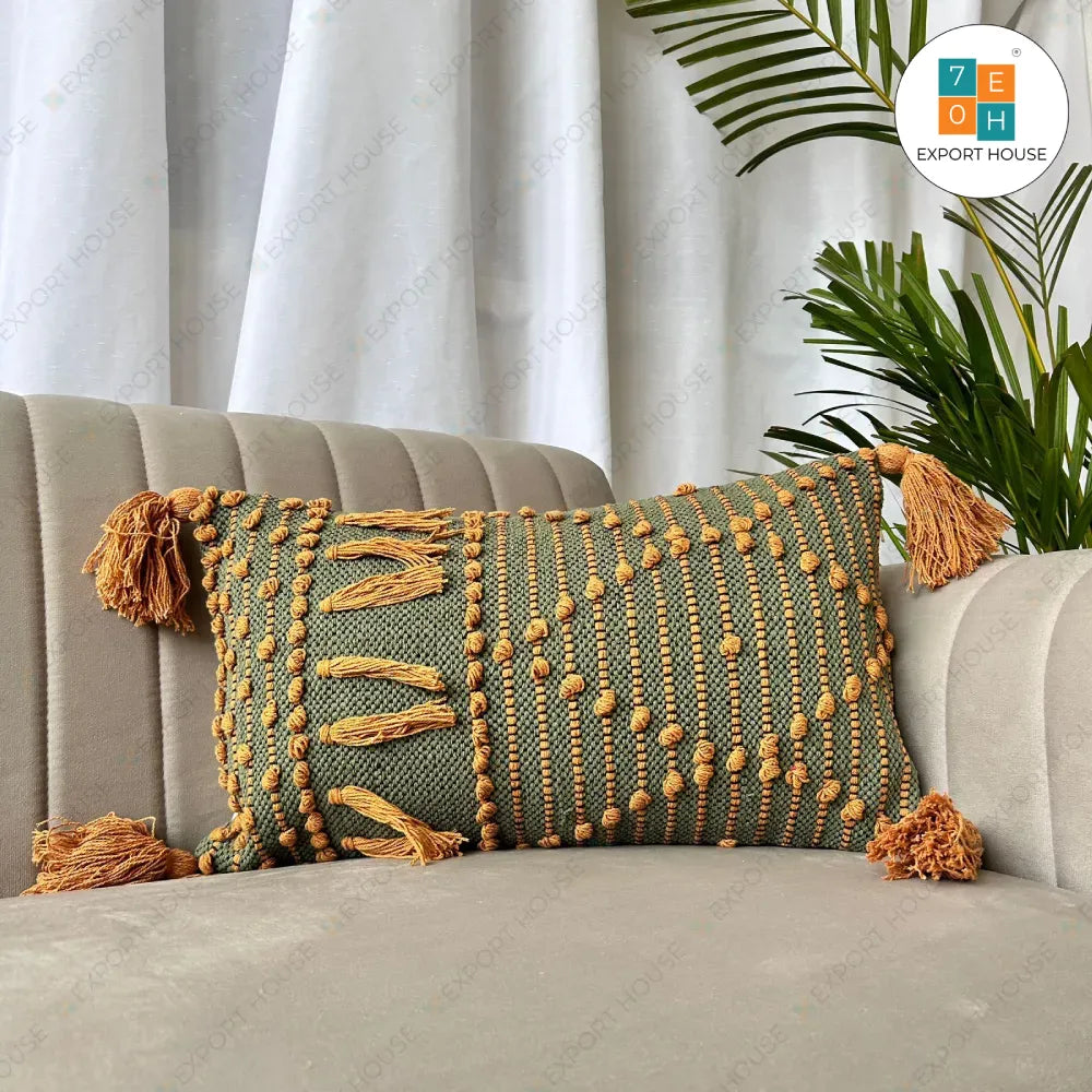 Export House Cotton Hand woven Lumbar Cover - Size:30cm X 50cm (12" X 20")