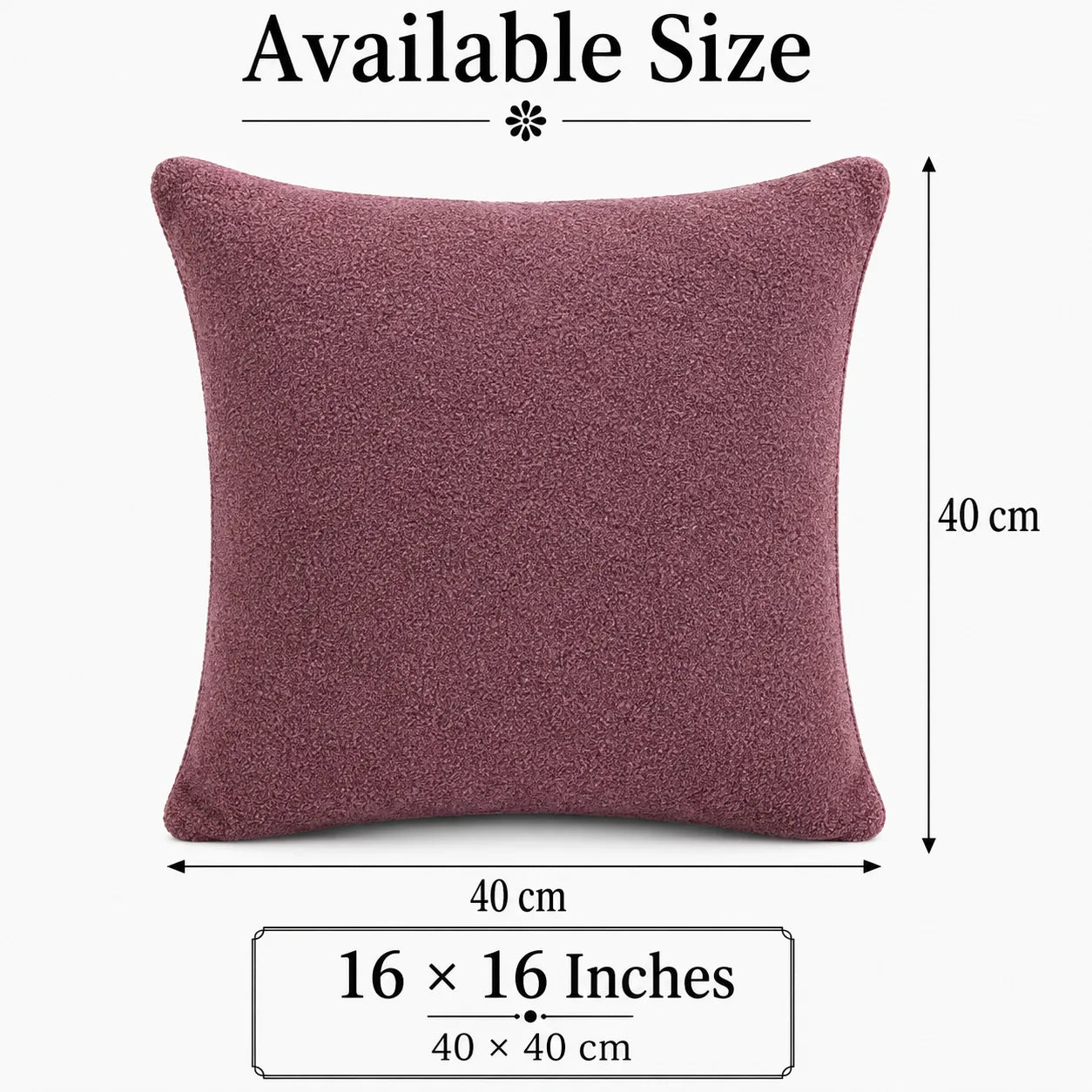 Solid Reversible Boucle Cushion Cover