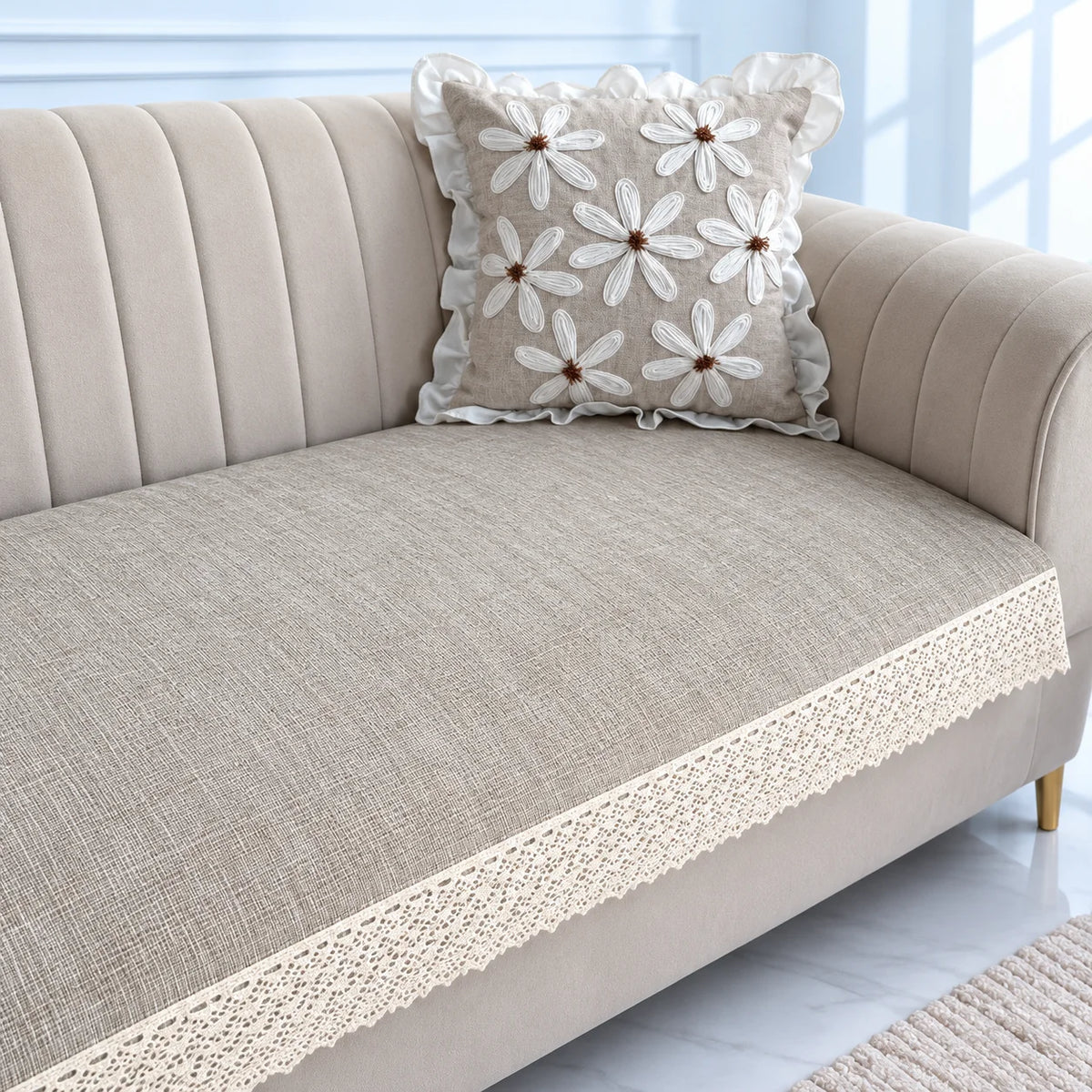 Cotton blend Antiskid Lace Sofa Cover