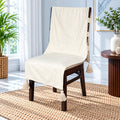 Milky White Crushed Texture Chair Cover with Tassels