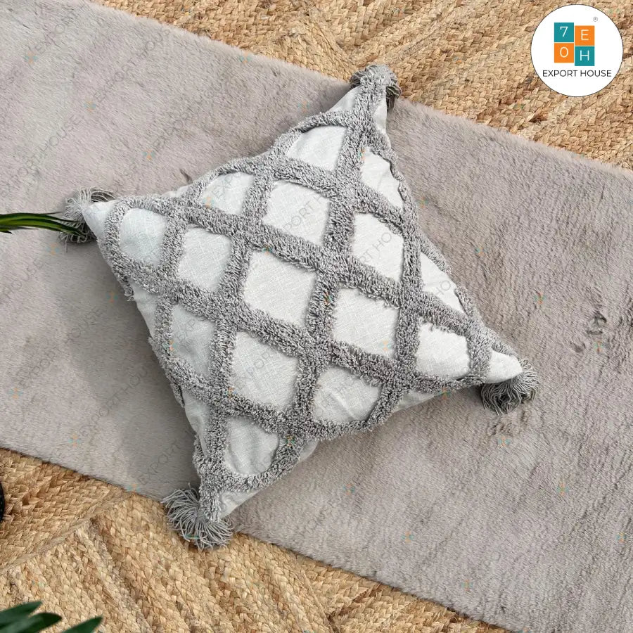 Cotton Tufted Cushion Cover, 40cm X 40cm (16" X 16")