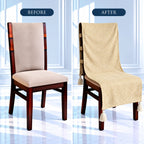 Mustard Yellow Melange Weave Chair Cover with Tassels