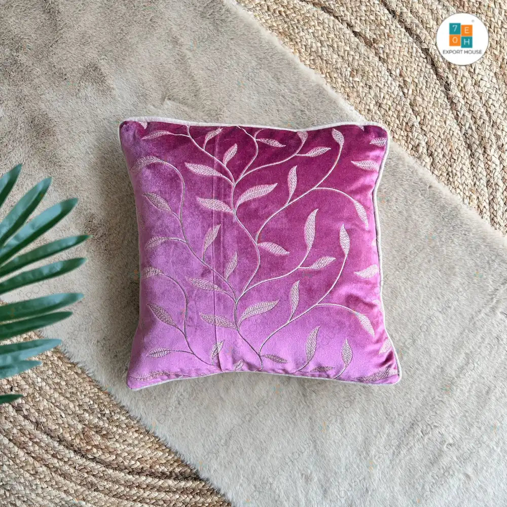 Export House Velvet Embroidered Cushion Cover -  Size:40cm X 40cm (16" X 16")