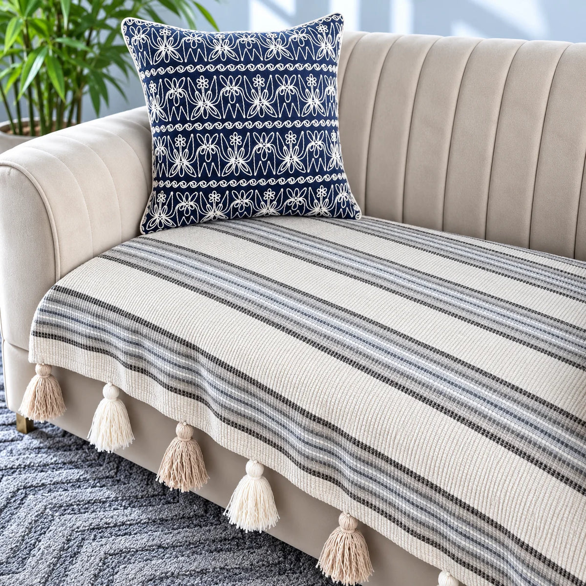 Sofa Cover with tassels
