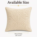 Cream Damask Embroidered Cushion Cover