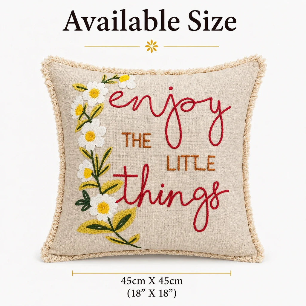 The Fringe Note Embroidered Cushion Cover