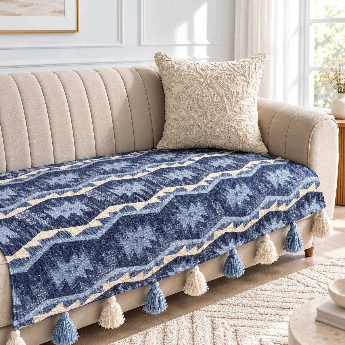 Sofa Cover with tassels