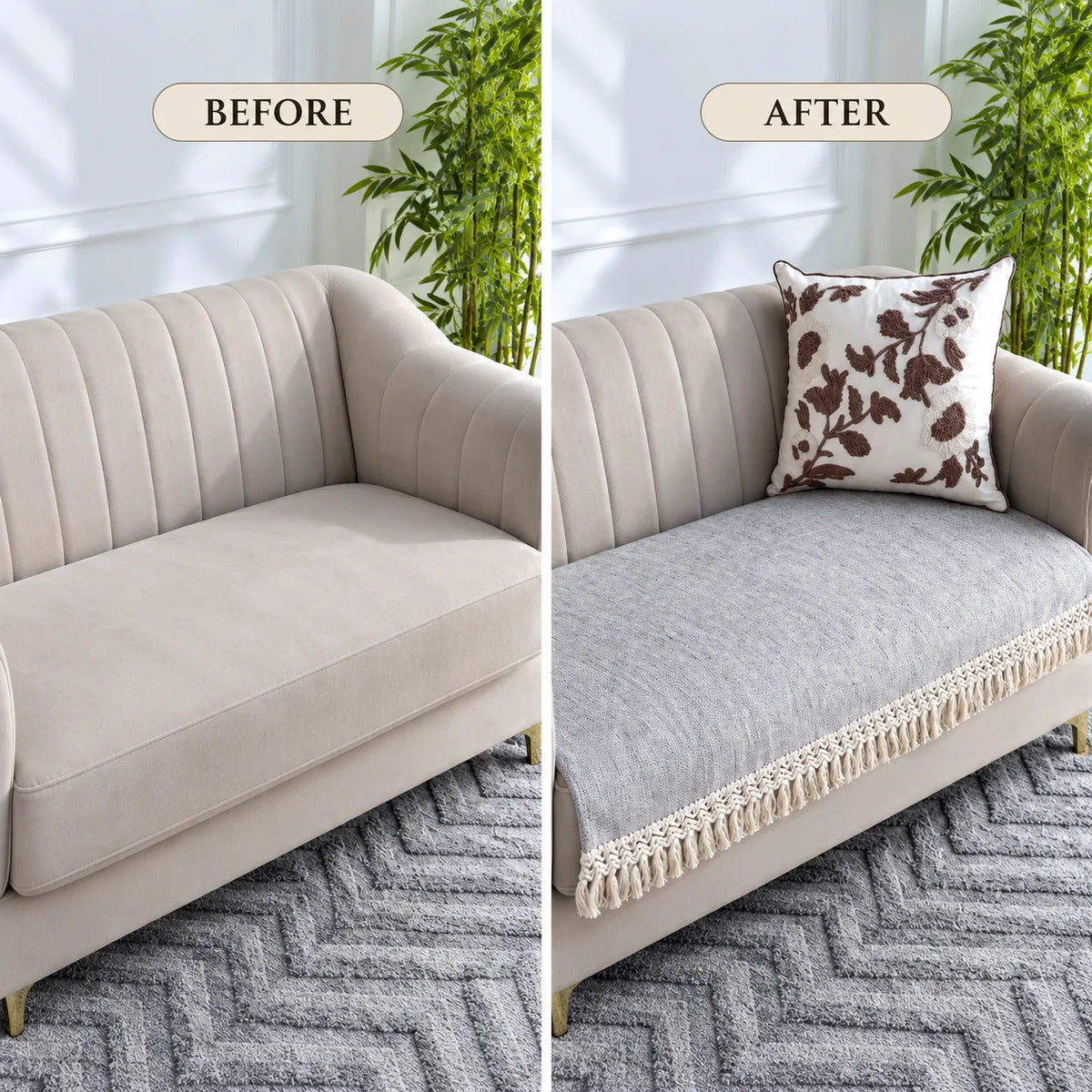 Sofa Cover with tassels
