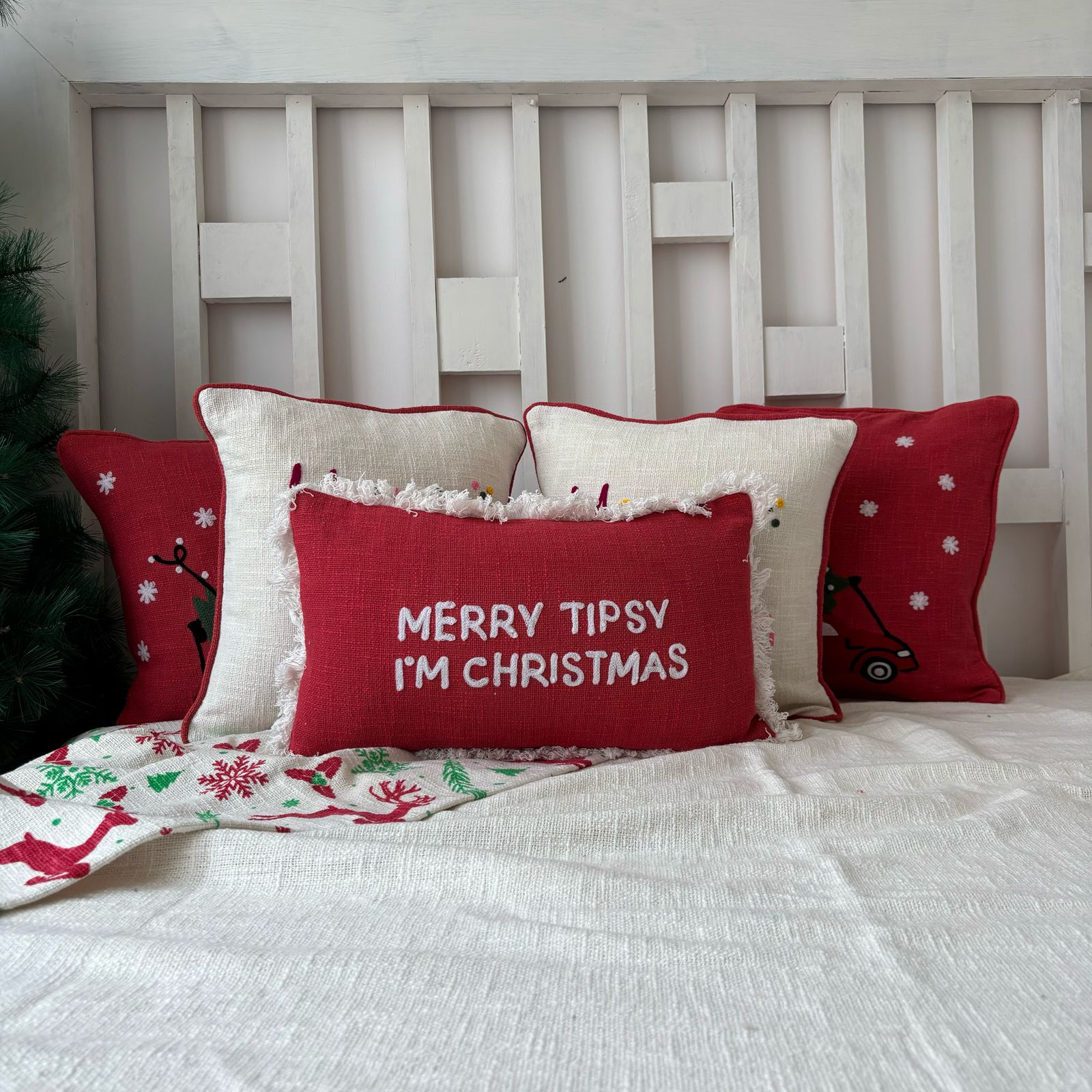 Cotton Embroidered Cushion Cover, 40cm X 40cm (16" X 16")