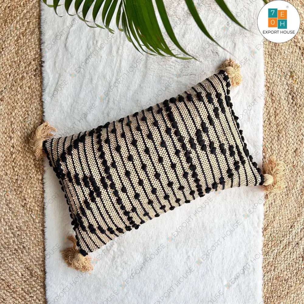 Export House Cotton Boho Lumbar Cover - Size:30cm X 50cm (12" X 20")