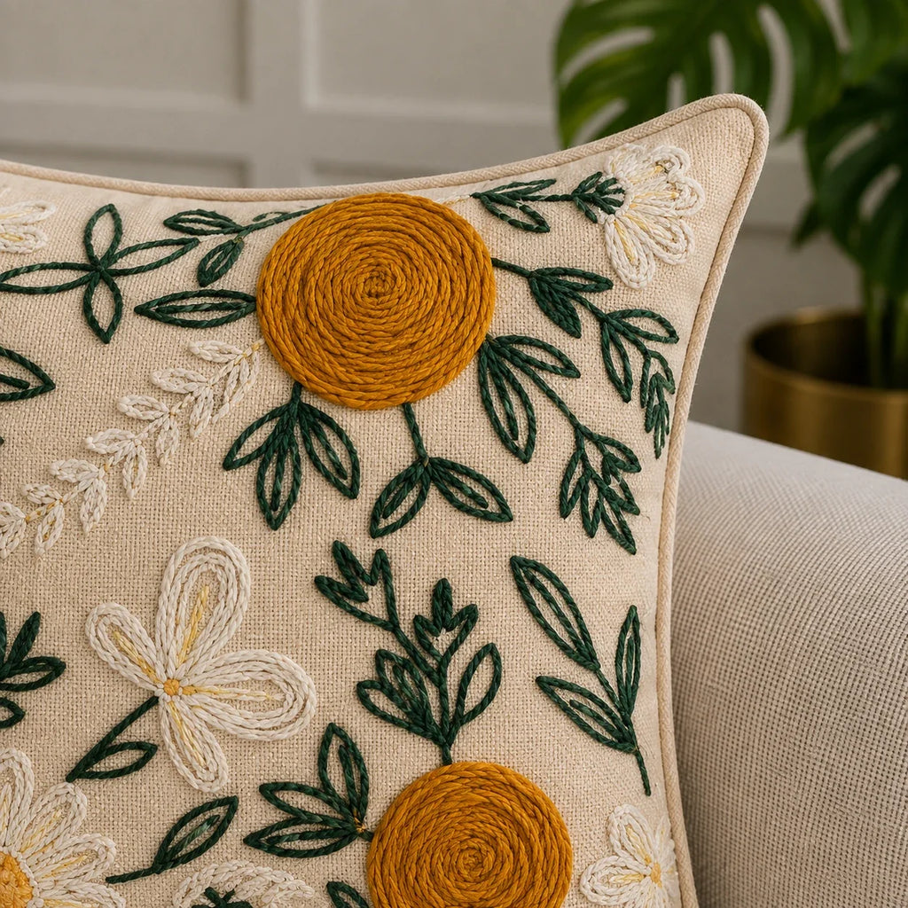 Mustard Moss Cushion cover
