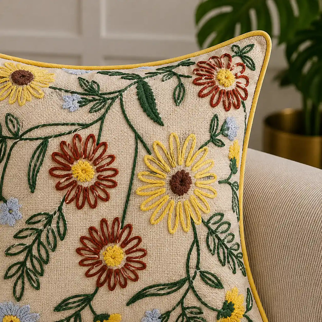 Sunny Bloom Cushion Cover