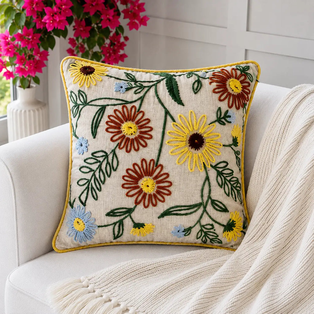 Sunny Bloom Cushion Cover