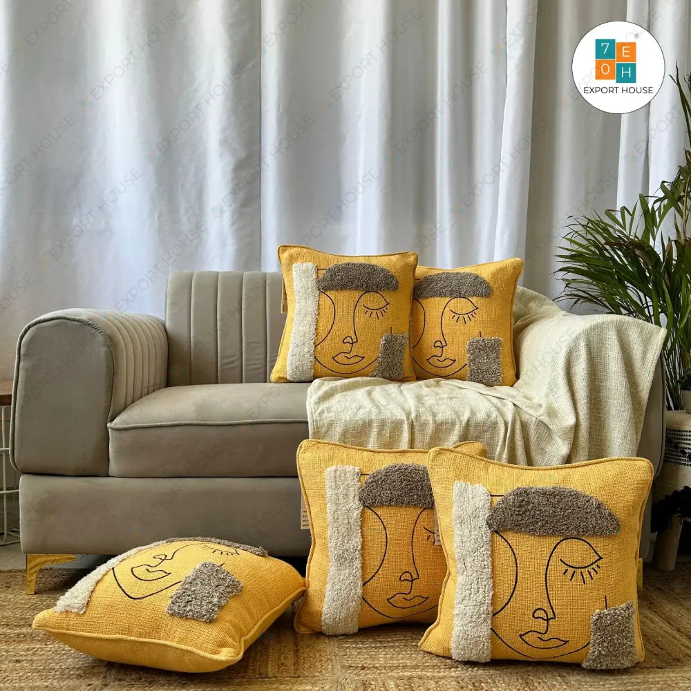 Bohemia Face - Embroidered Premium Cushion Cover