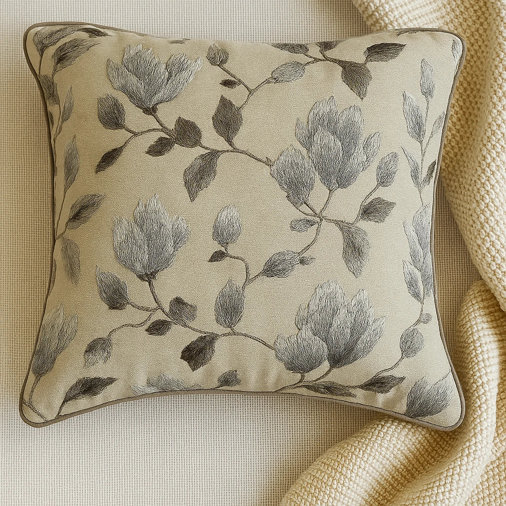 Slate Floral - Premium Cushion Cover