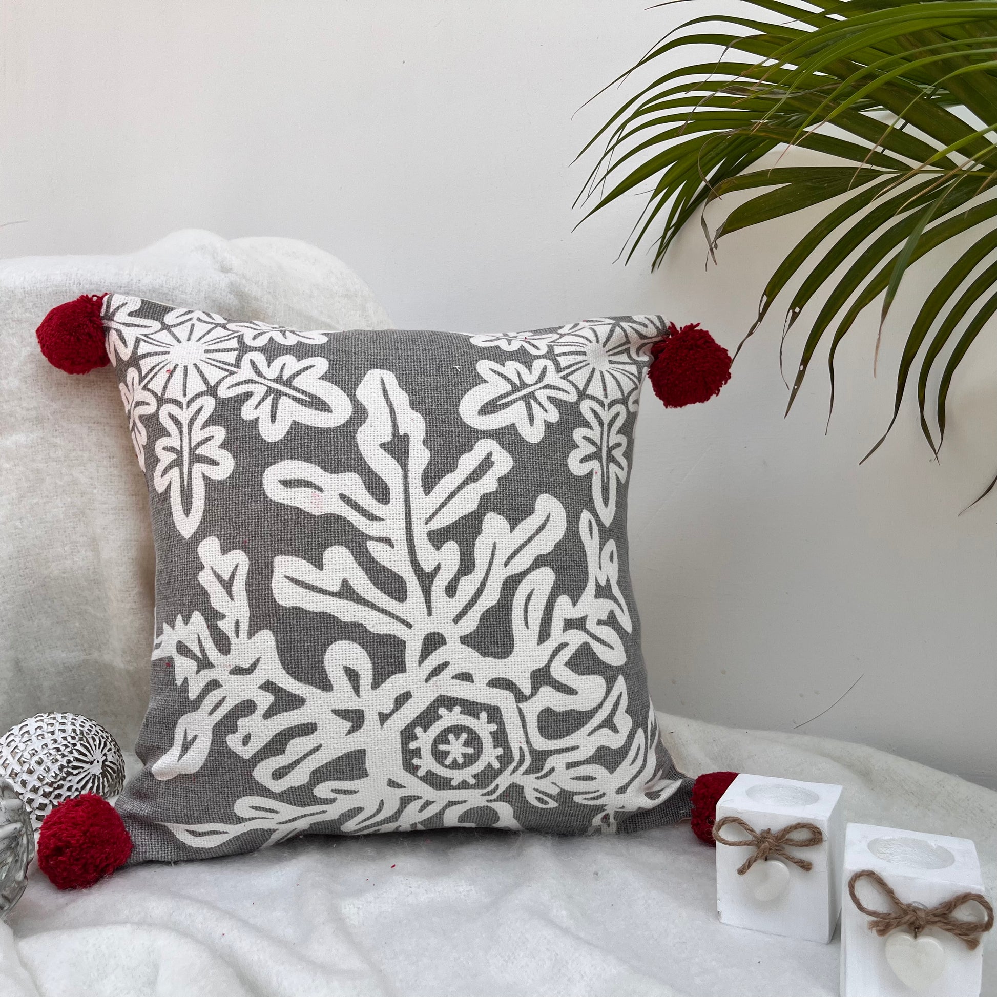 Christmas Cushion Cover Size: 40cm X 40cm (16" X 16") Material: Cotton Style: Printed in just Rs. 250.00, (Christmas Cushion Covers 16x16 by Export House )