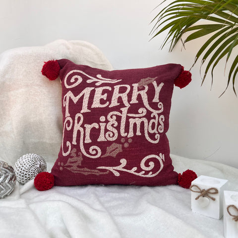 Christmas Cushion Cover Size: 40cm X 40cm (16" X 16") Material: Cotton Style: Printed in just Rs. 250.00, (Christmas Cushion Covers 16x16 by Export House )