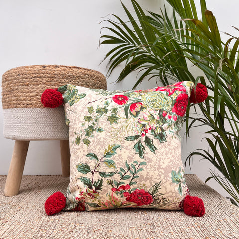 Christmas Cushion Cover Size: 40cm X 40cm (16" X 16") Material: Cotton in just Rs. 250.00, (Christmas Cushion Cover 16x16 by Export House )