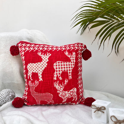 Christmas Cushion Cover Size: 40cm X 40cm (16" X 16") Material: Cotton Style: Printed in just Rs. 250.00, (Christmas Cushion Covers 16x16 by Export House )