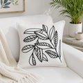 Slub-cotton Embroidered Cushion Cover, 60cm X 60cm (24" X 24")