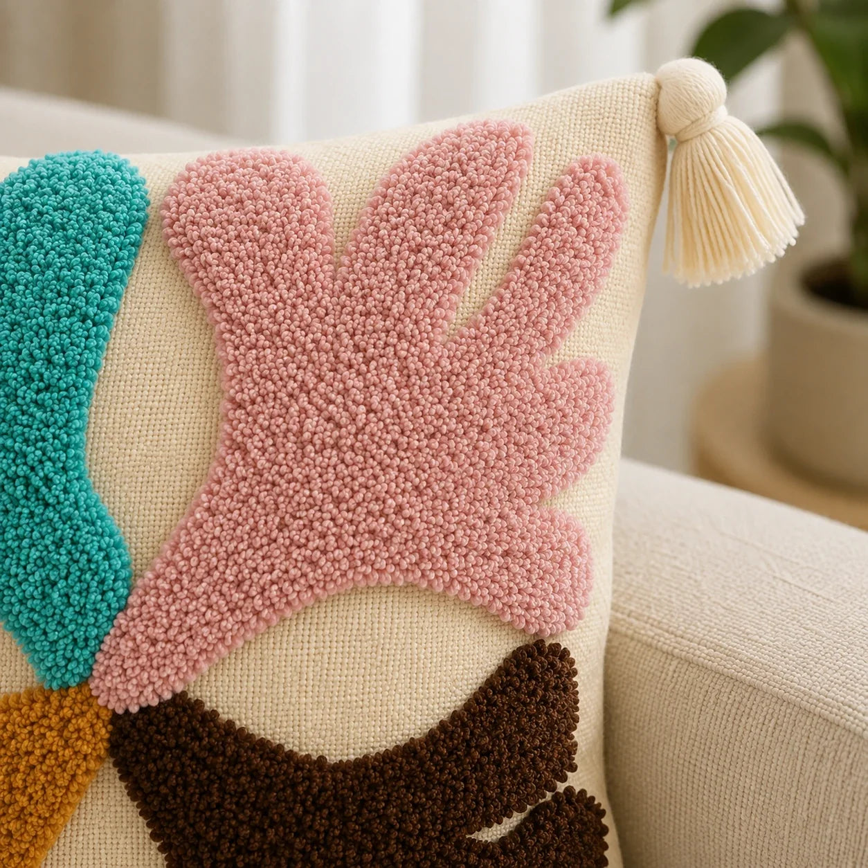 Fourfold hue - Tufted Premium Cushion Cover