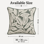 Ivory Vine Embroidered Cushion Cover â€“ Green