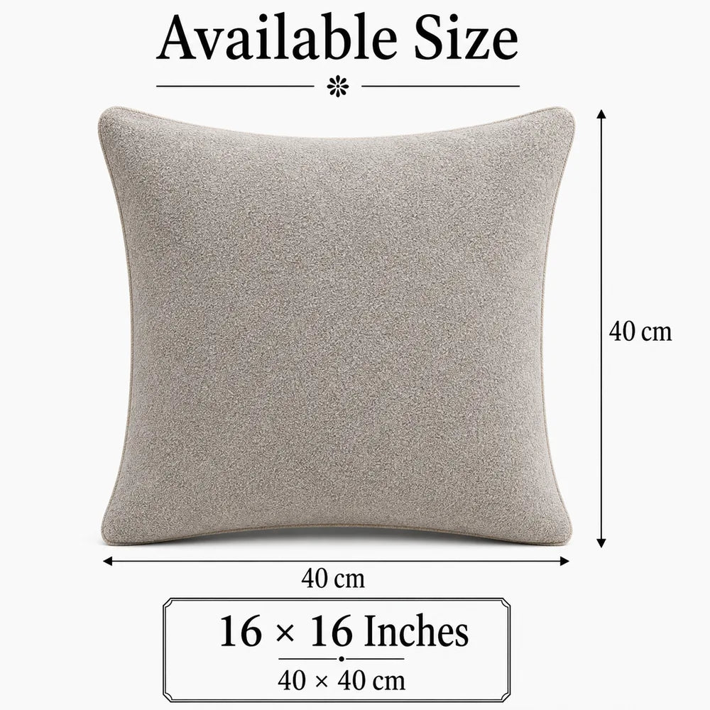 Solid Reversible Boucle Cushion Cover
