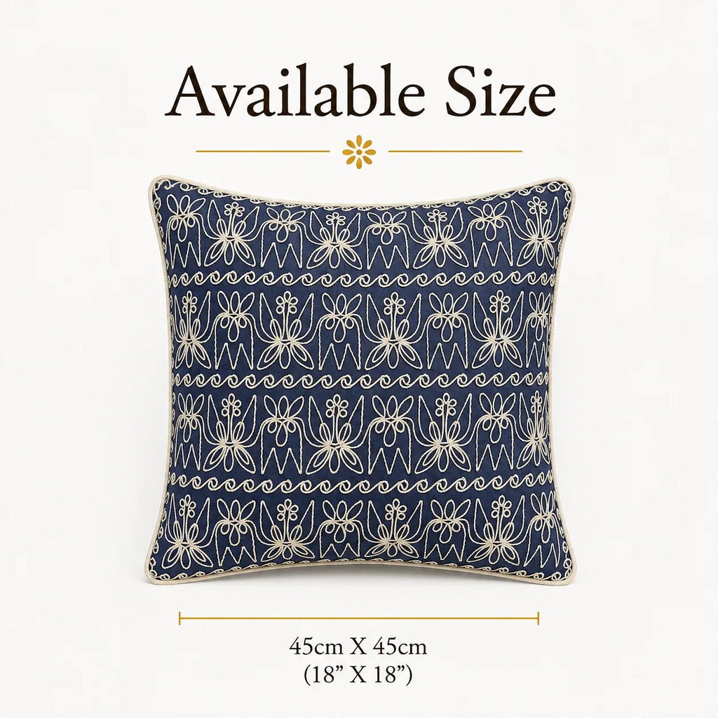 Embroidered Cushion Cover 45cm x 45cm (18" x 18")