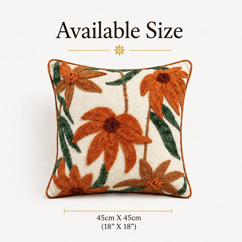 TerraCotta Floral Cushion Cover