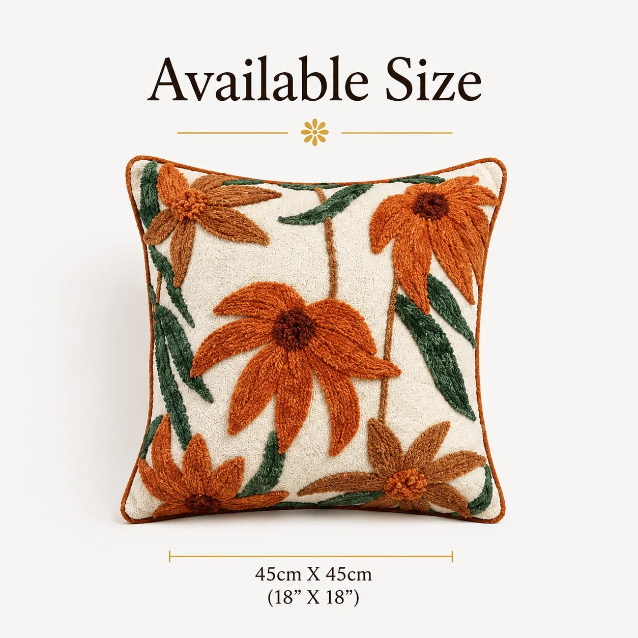 TerraCotta Floral Cushion Cover