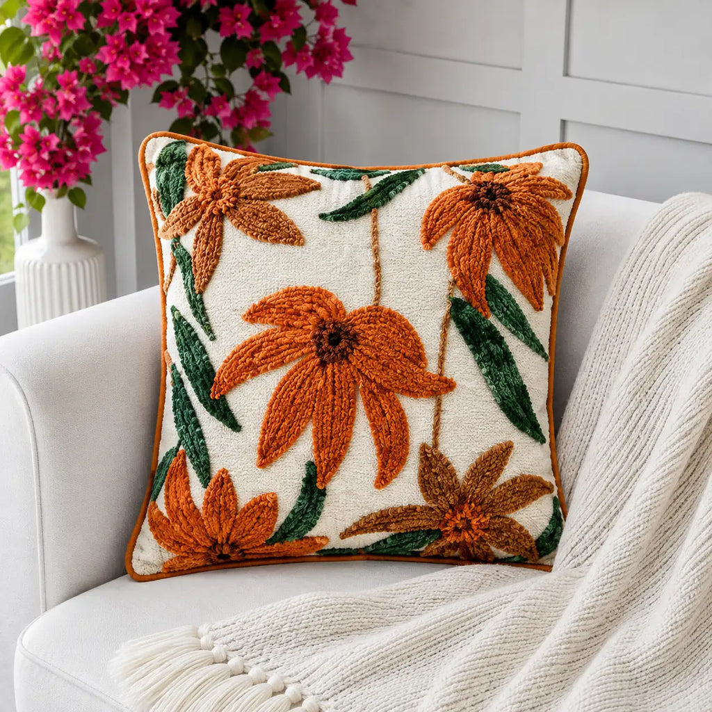 TerraCotta Floral Cushion Cover