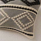 Harlequin Cord-Work Pillow Cover, Double Diamond Pattern, Artisan Weave Cotton
