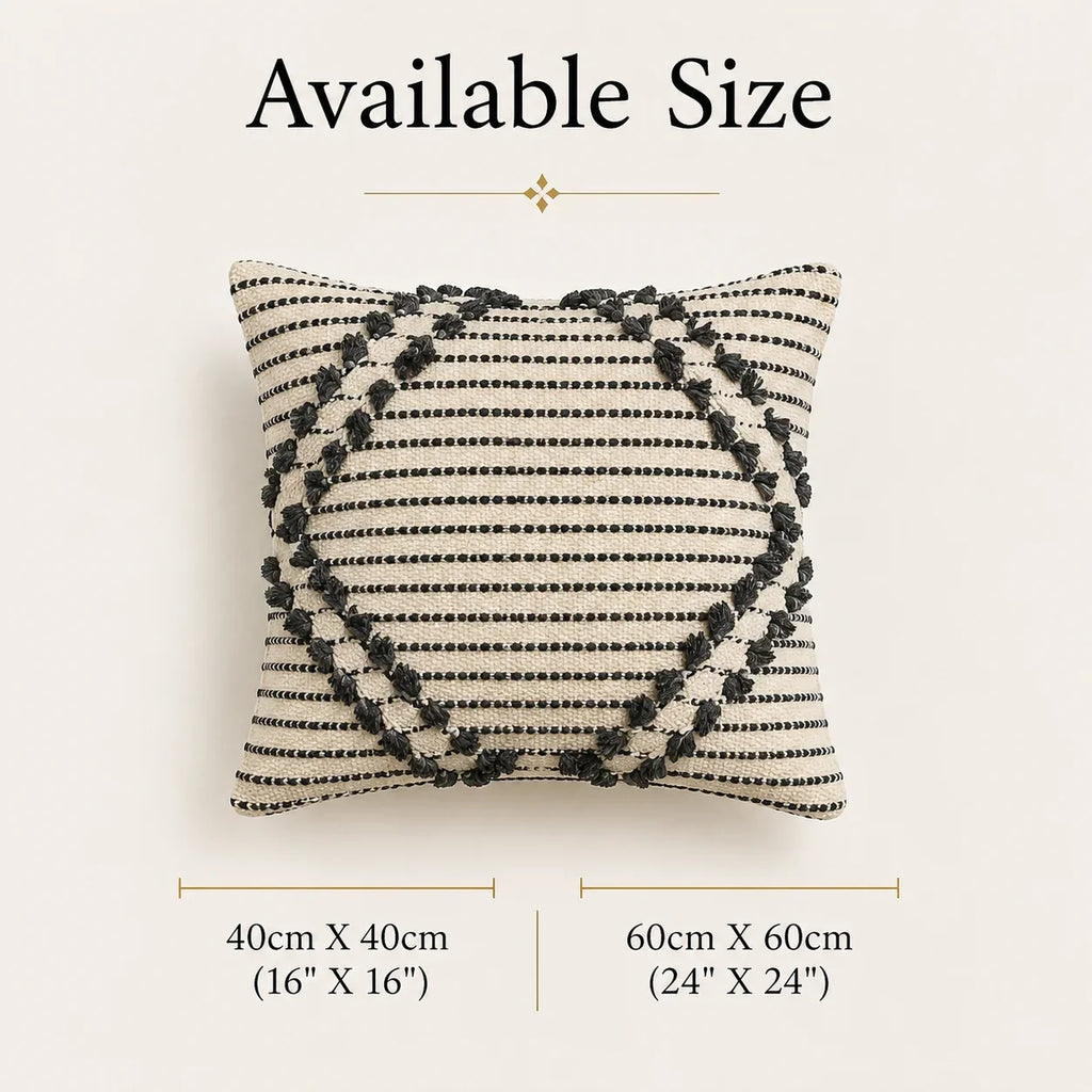 Sleek striped monochrome - Premium Cushion Cover