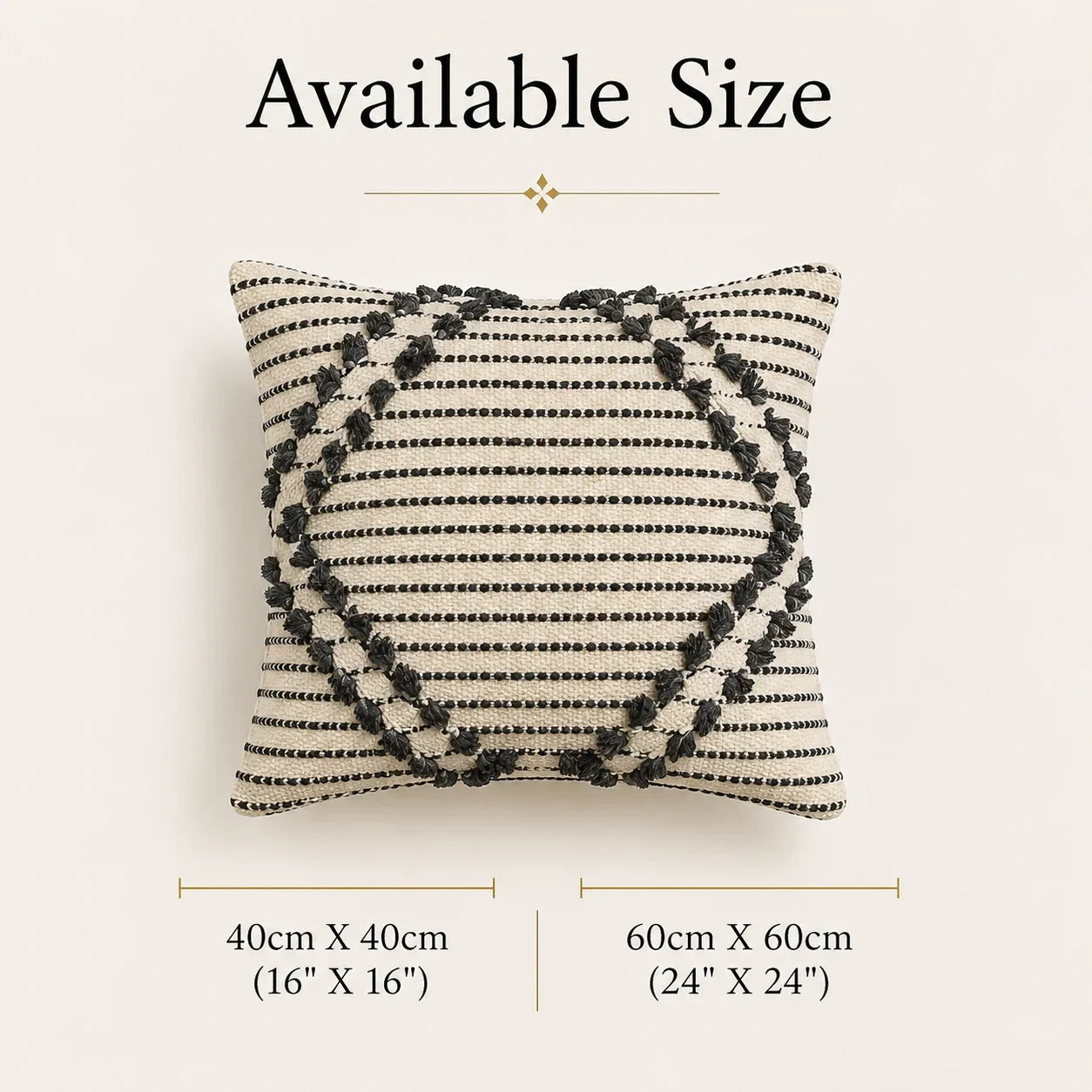 Sleek striped monochrome - Premium Cushion Cover