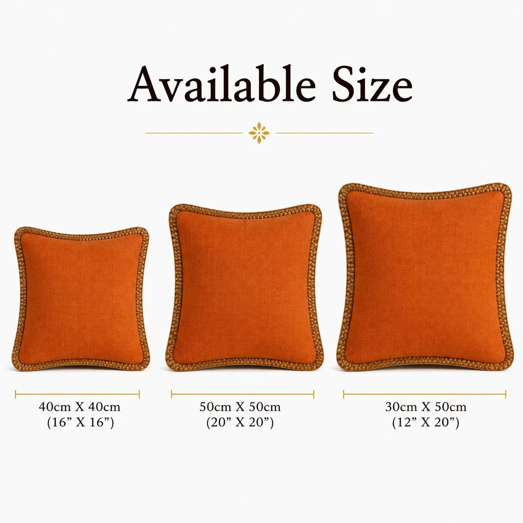 Rustic Charm Jute Lace - Premium Cushion Cover