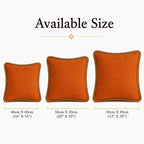 Burnt Orange Slub Cushion Cover with Jute Lace Border