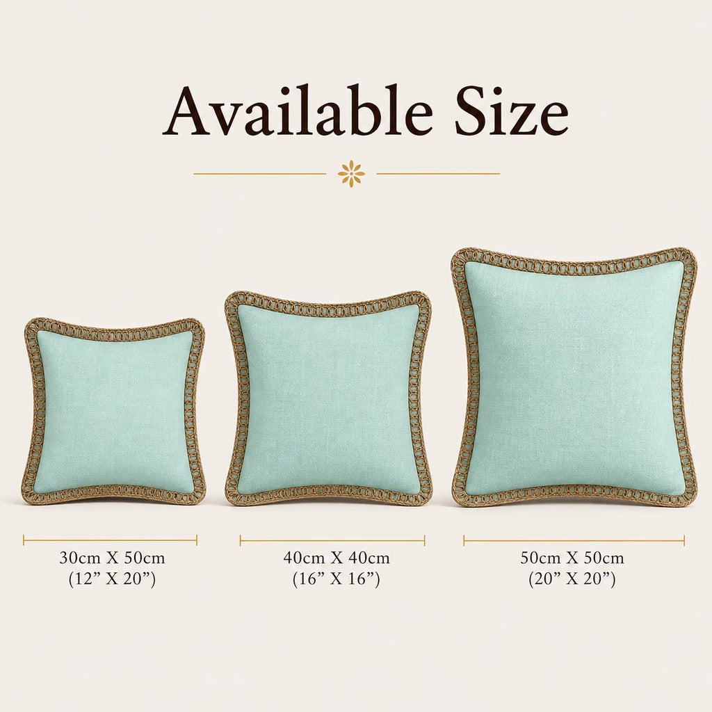Sky Mist Jute Lace - Premium Cushion Cover