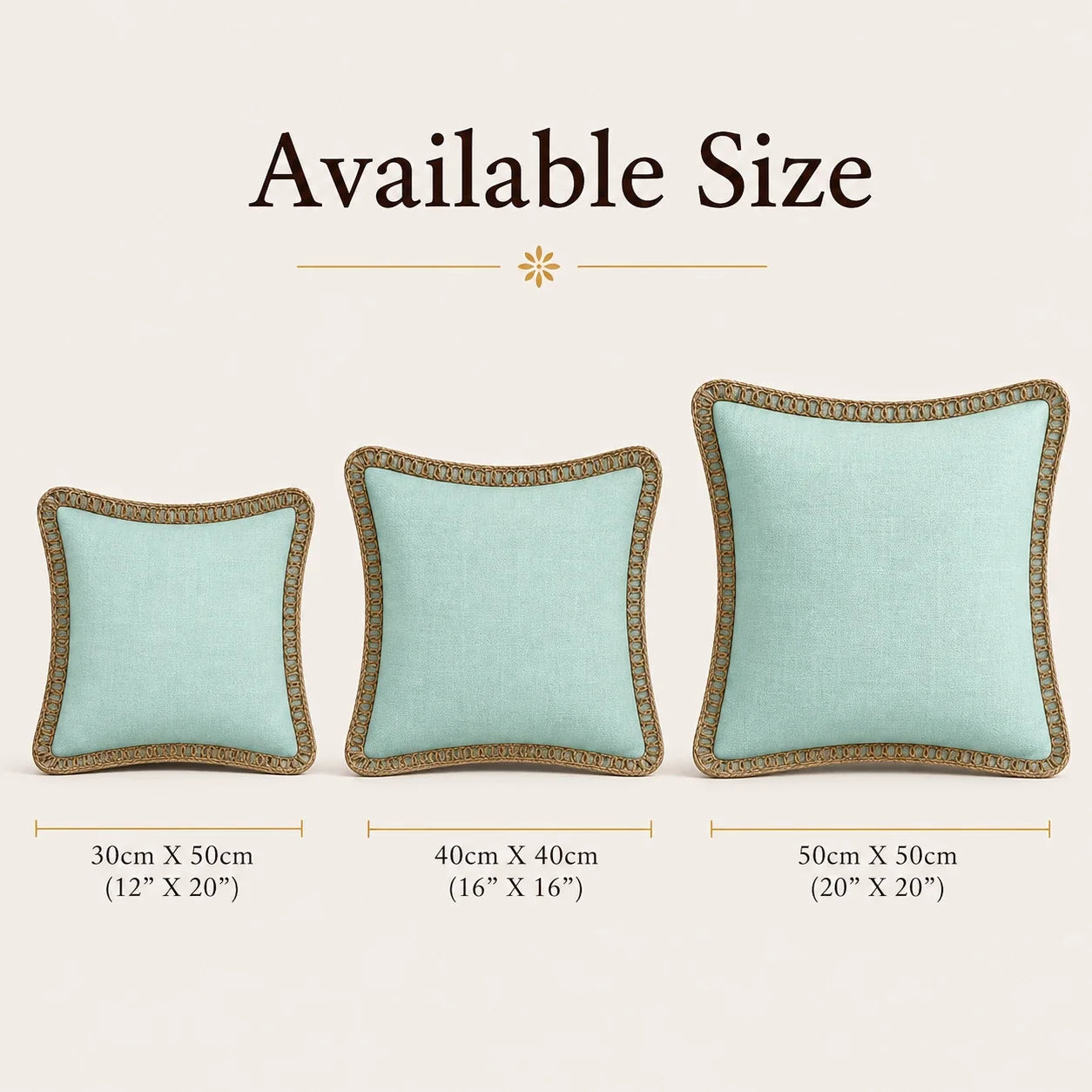 Sky Mist Jute Lace - Premium Cushion Cover