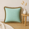 Sky Mist Jute Lace - Premium Cushion Cover