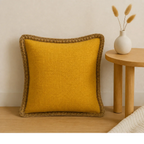 Rustic Charm Mustard Textured Cotton Cushion Cover