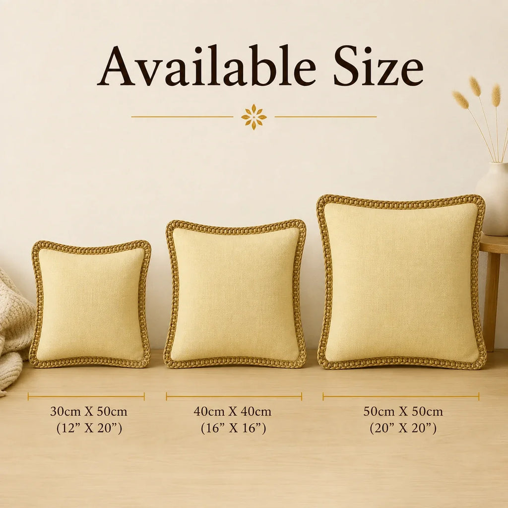 Lemon Delight Jute Lace - Premium Cushion Cover