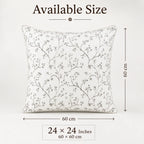 Silver Blossom Vine Cushion Cover