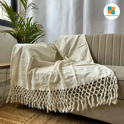 Christmas Themed Cotton Sofa Throw Blanket, Size:127cm X 152cm (50" X 60")